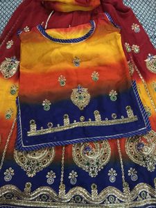 Embroidered Ombre rajputi poshak