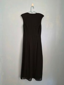 Elegant Black Cap Sleeve Beaded Dress