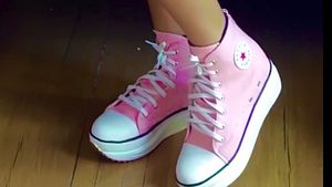 Pink High-Top Platform Sneakers
