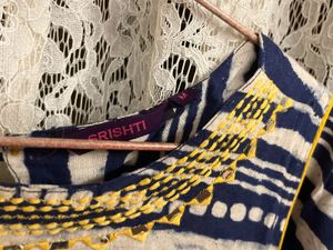 blue indigo kurta for women