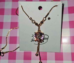Elegant 🩷 Stone Pendant Necklace! 🍀🌸