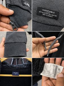 unisex polham Sherpa Lined Zip-Up Hoodie
