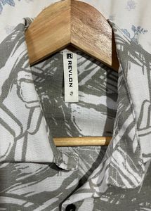 Abstract Print Boxy Short Sleeve Shirt