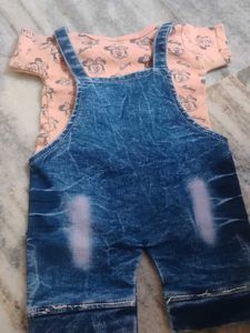 Baby Denim Overalls Set - Size Unknown