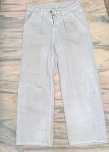 Casual Light Grey Straight Jeans