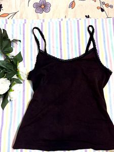 Black Lace Trim Camisole