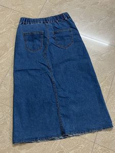 Blue Denim Midi Skirt