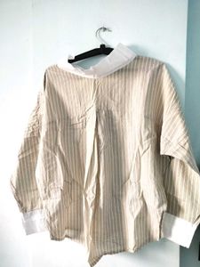 Striped Button-Up Shirt with Collar ⭐