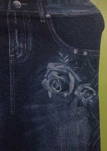 Blue Denim skirt with Rose Pockets
