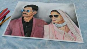 pencil color couple portrait ✨️ 😍  💖 ❤️