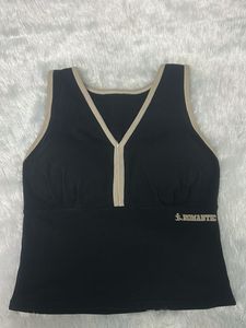 Black Sleeveless V-Neck Tank Top