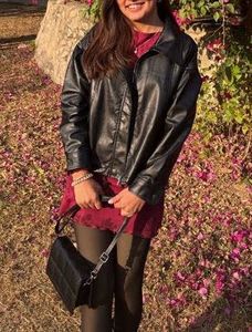 Stylish Black Faux Leather Jacket