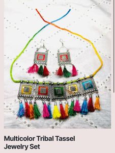 Colorful Tribal Tassel Jewelry Set