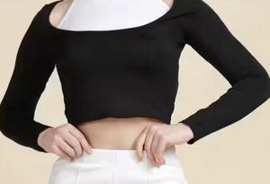 Basic Black Long Sleeve Crop Top