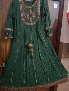 long Green Anarkali kurti 💚