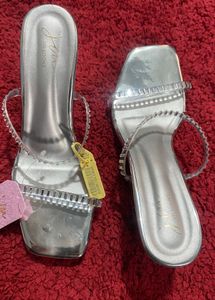 Silver Heeled Sandals