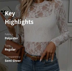 Elegant White Lace Long Sleeve Top