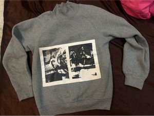 Grey Graphic Print Mock Neck Sweatshirt
