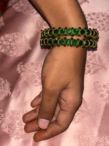 Green golden bangles