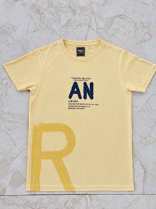 Men's Yellow Graphic Print T-Shirt