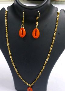 Pendent gold chain eyerring kodi 1 set latest/styl