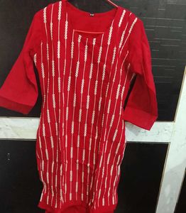 Elegant Red Kurta with White Pant