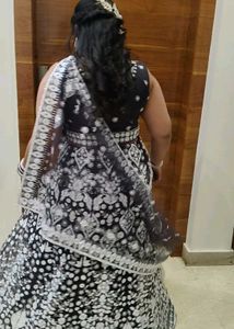 Stunning Navy Blue Embroidered Lehenga Choli