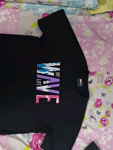 tom smith Black Graphic T-Shirt "My Wave Life"