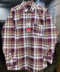 Men's Burgundy Plaid H&M Shirt