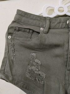 Distressed Denim Shorts