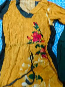 Yellow Kurta with Green Pants