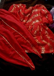Vibrant Red Ethnic Kurta Set