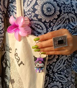 Statement Ring black stone ethnic boho oxidised