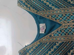 Elegant Teal Embroidered Kurta Set