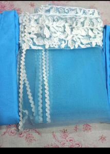 Light Blue Kurti with Lace Detail