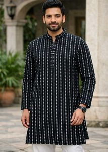 ♣️Black &amp; White Kurta