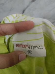 Lime Green Floral Button-Up Tunic