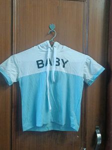 Baby Graphic Hoodie Crop- Tee