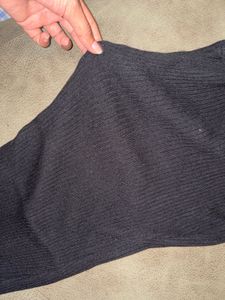 Black Ribbed Spaghetti Strap Dress