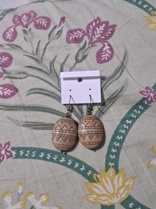 Boho Tribal Pattern Oval Earrings