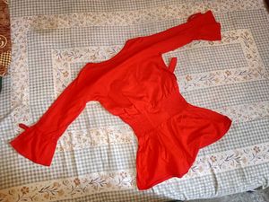 Red Bell Sleeve Tunic Top