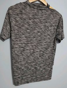 Chic Cut-Out Neckline Marled T-Shirt