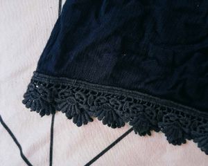 Black Lace Trim Shorts