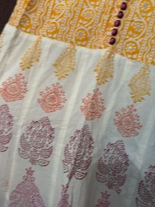 Elegant Yellow &amp; White Printed Kurta
