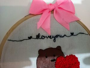 embroidery work teddy painting