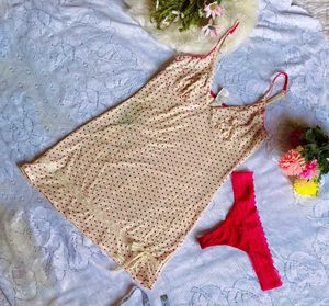 Cute Polka Dot  slip with thong