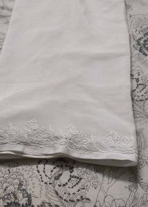 cutwork Elegant White Embroidered saree