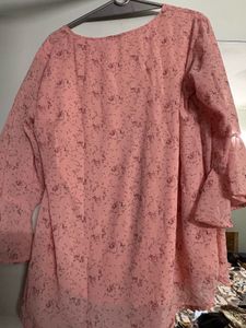 Pretty Pink Printed Flared Sleeve Top