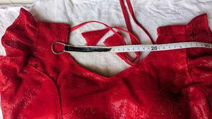 Vibrant Red Sequined Blouse