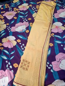 beautiful yellow saree with blouse